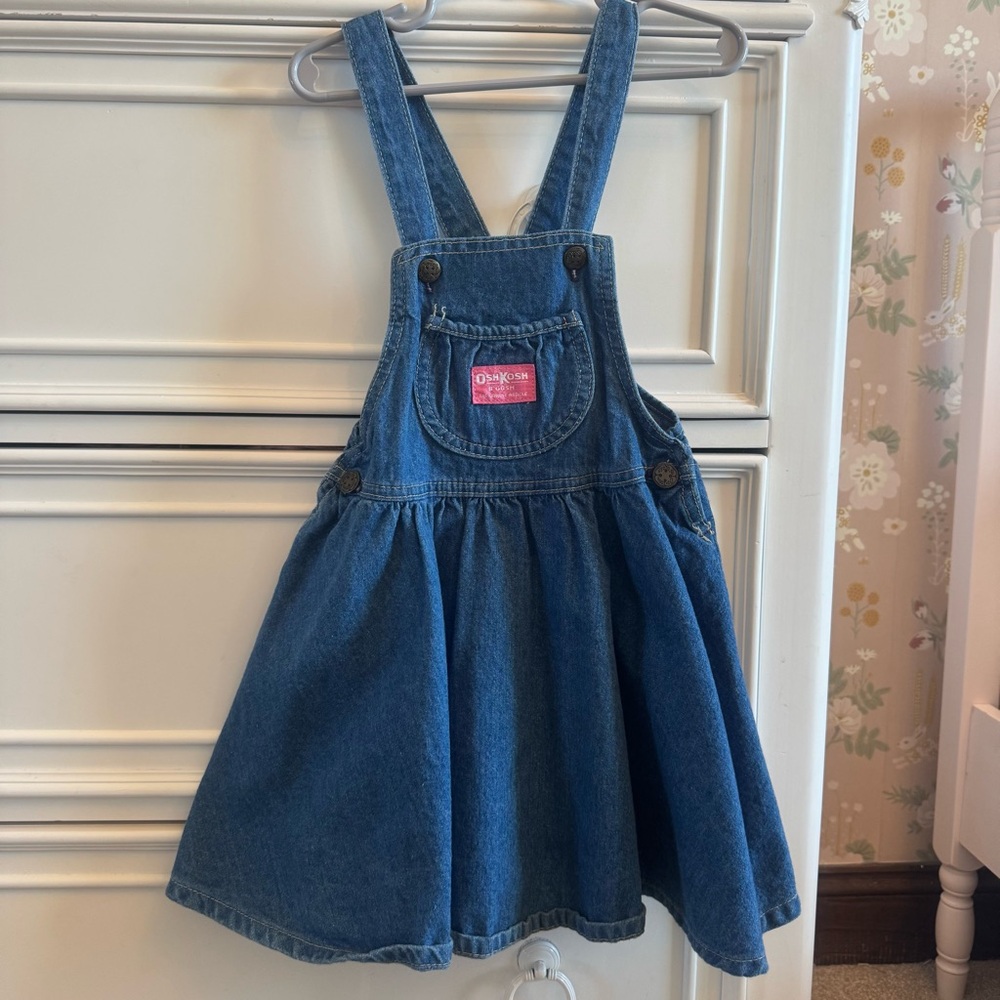 Vintage Oshkosh Girls Overall Dress
